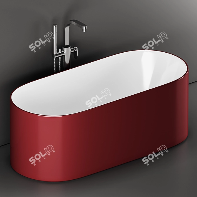 Flaminia Oval Ceramic Bath 3D model image 1