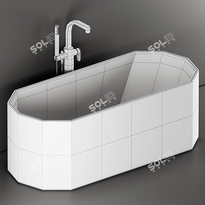 Flaminia Oval Ceramic Bath 3D model image 2