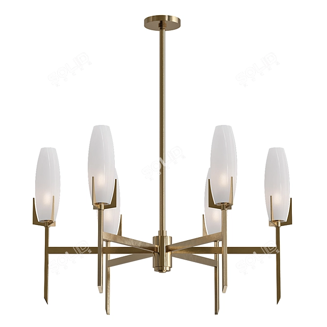 Antique Brass Keifer Chandelier 3D model image 1