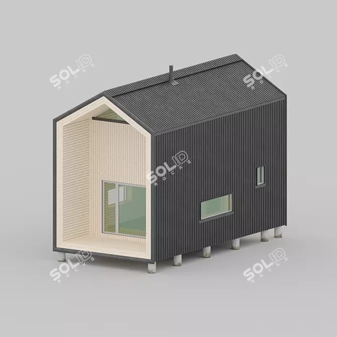 Modern 3D Cabin Model 3D model image 1