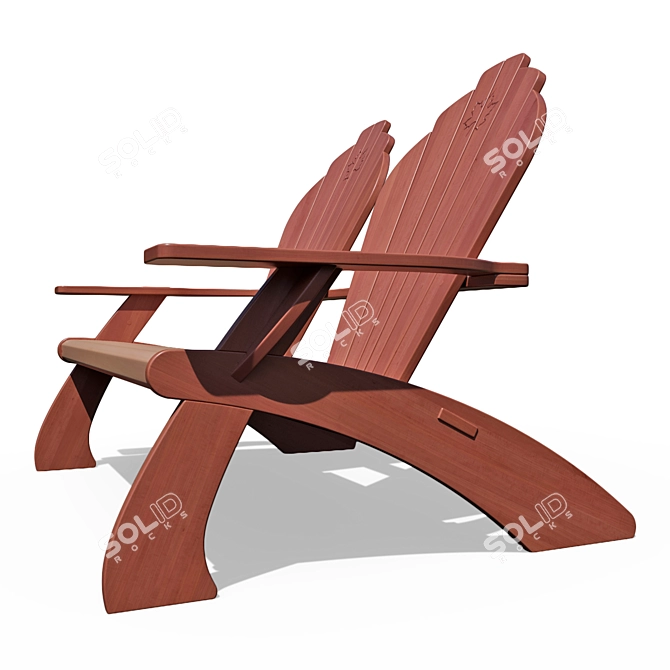 Adirondack Double Chair: Stylish and Spacious 3D model image 2