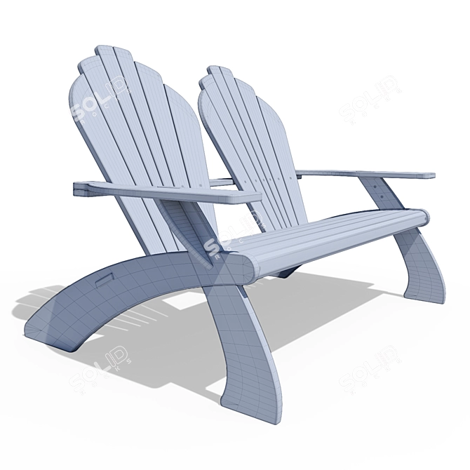 Adirondack Double Chair: Stylish and Spacious 3D model image 3