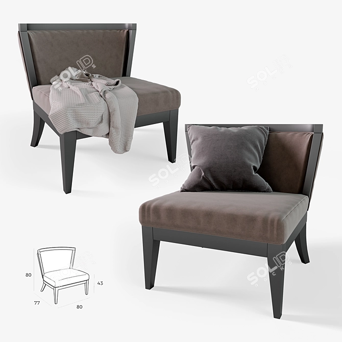 Elegant Angel Cerda Armchair 3D model image 1