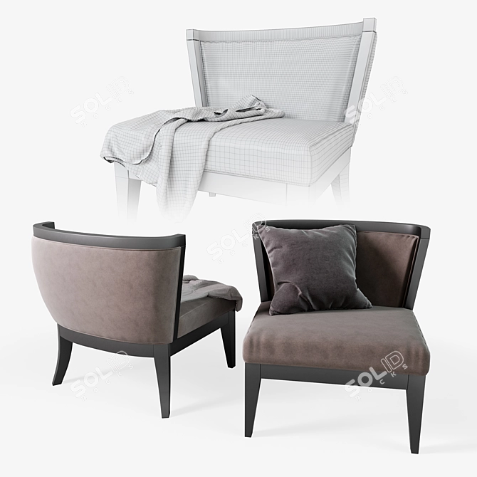 Elegant Angel Cerda Armchair 3D model image 2