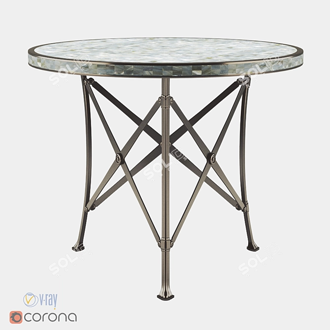 Biarritz VL Pedestal Table: Elegant French Design 3D model image 1