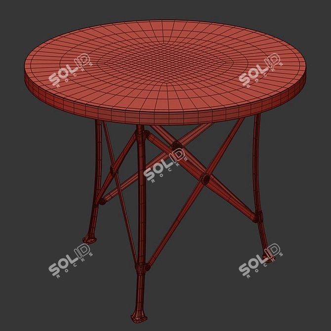 Biarritz VL Pedestal Table: Elegant French Design 3D model image 3