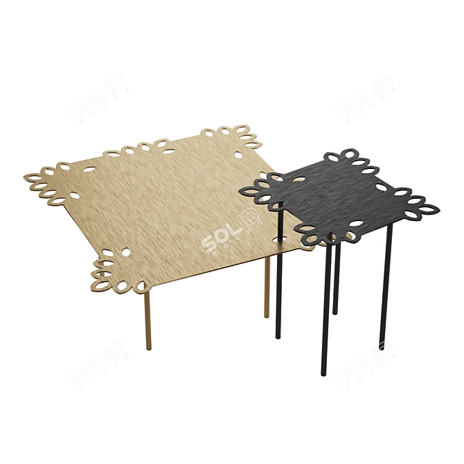 Elegant Flat Lace Coffee Table 3D model image 1