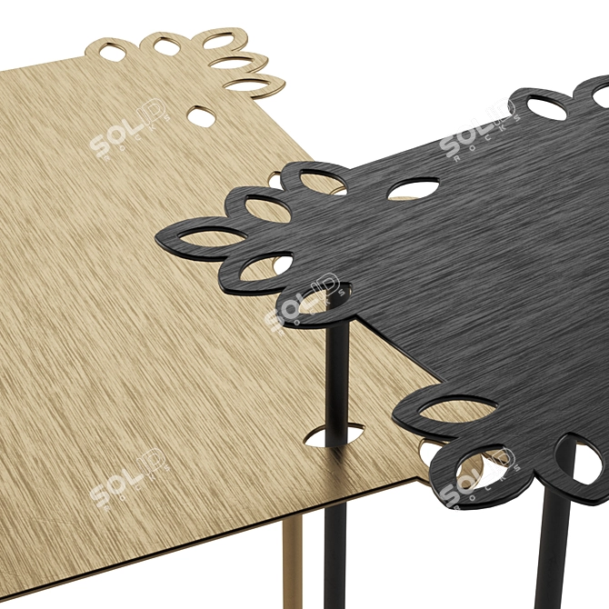 Elegant Flat Lace Coffee Table 3D model image 2