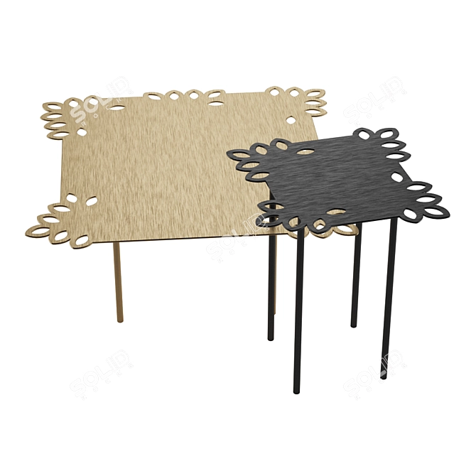 Elegant Flat Lace Coffee Table 3D model image 5