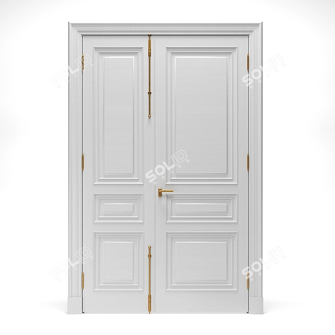 Classic Double and Single Doors 3D model image 5