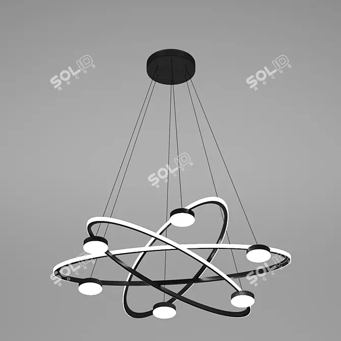Sleek LED Pendant Lamp 3D model image 1