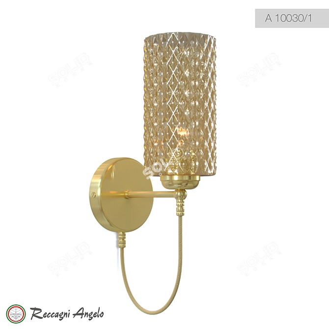 Reccagni Angelo A 10030/1 Bronze Wall Sconce 3D model image 1
