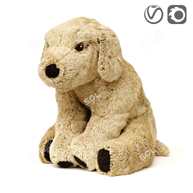 Golden Companion: GOSIG GOLDEN Soft Toy Dog 3D model image 1