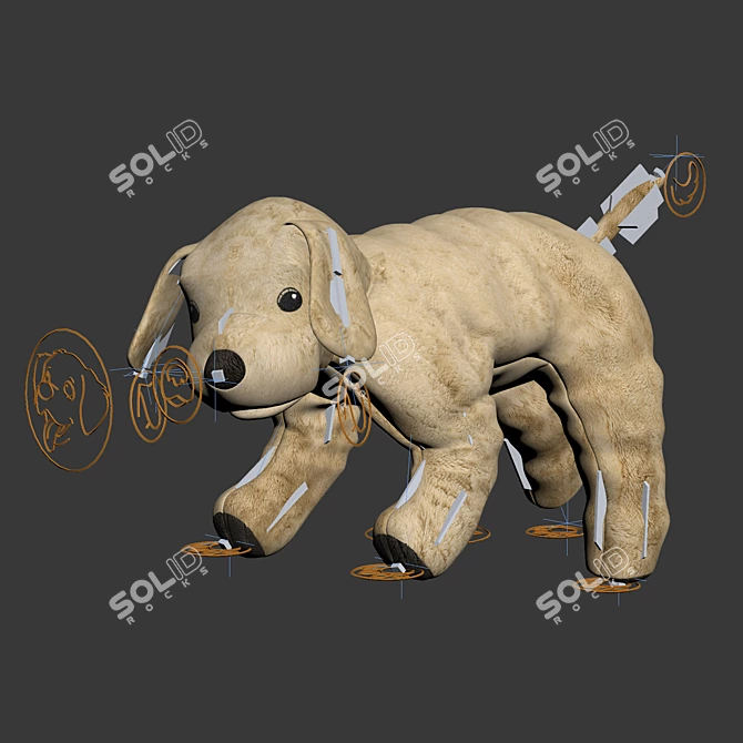 Golden Companion: GOSIG GOLDEN Soft Toy Dog 3D model image 4