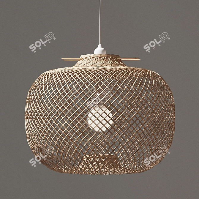 Versatile Laki Bamboo Pendant Shade 3D model image 2