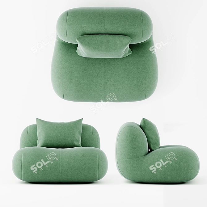 Elegant Pukka Armchair by Ligne Roset 3D model image 2