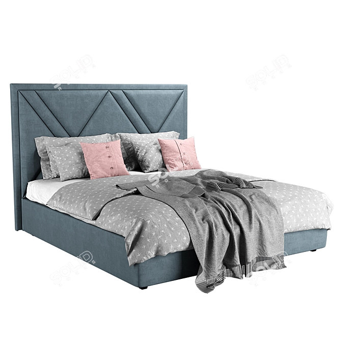 Versatile Bed Frame with Three Headboard Options - 1800 x 2000 Size 3D model image 4