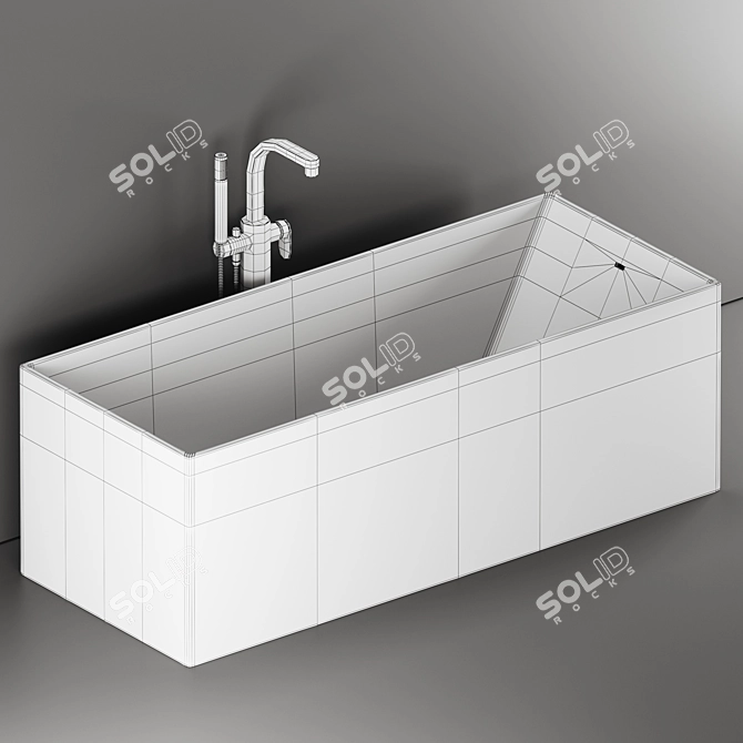 Flaminia Wash: Luxurious Ceramic Bath 3D model image 2