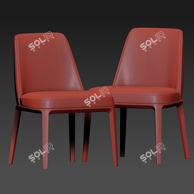 Elegant Poliform Sophie Dining Chair 3D model image 3