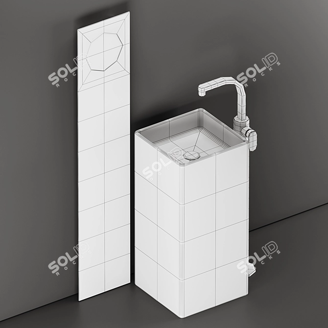 Flaminia Monowash: Elegant Ceramic Washbasin 3D model image 2