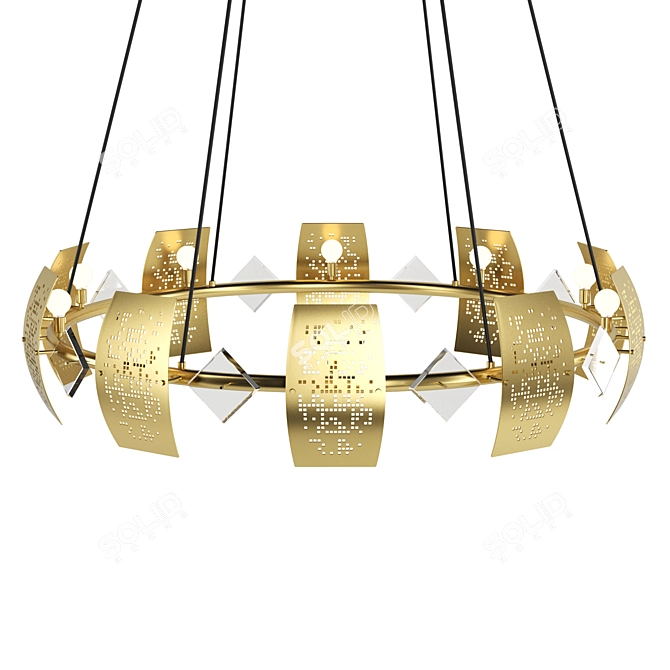 Droplet Perforated Glass Chandeliers 3D model image 3