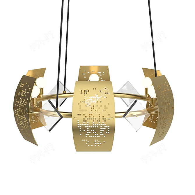 Droplet Perforated Glass Chandeliers 3D model image 4