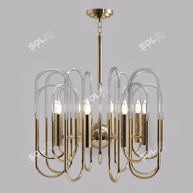 Modern Gold Pendant Light 3D model image 1