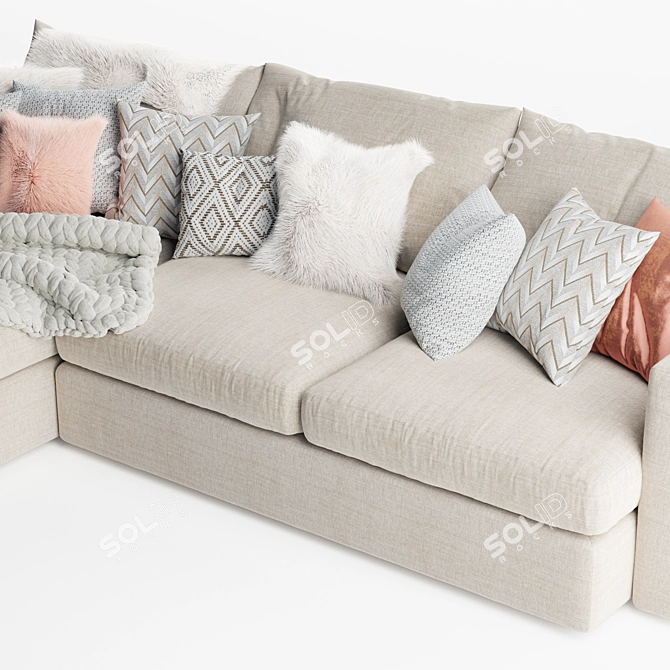 Luxurious Lounge II Sofa: Stylish & Spacious 3D model image 4