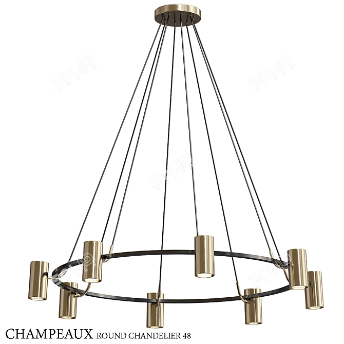 Elegant Round Chandelier - 2013 3D model image 1