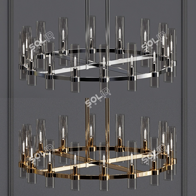 Ravelle Round Chandelier: Elegant Lighting Centerpiece 3D model image 1