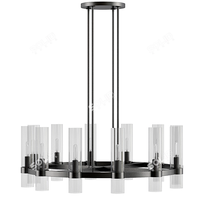 Elegant Ravelle Round Chandelier 3D model image 1