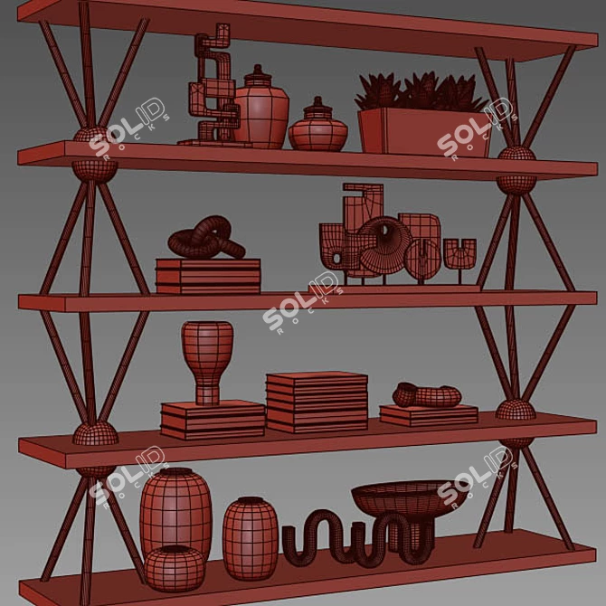 Bonaldo Tripodio Decorative Rack 3D model image 4