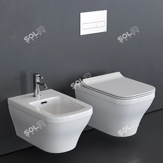 Noken Forma Wall-Hung Bathroom Set 3D model image 1