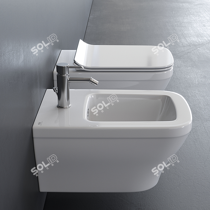 Noken Forma Wall-Hung Bathroom Set 3D model image 2