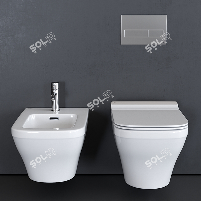 Noken Forma Wall-Hung Bathroom Set 3D model image 3