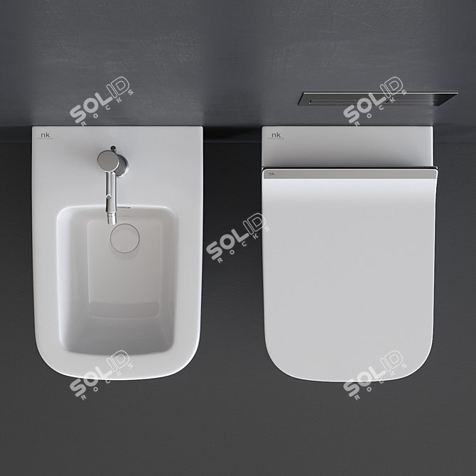 Noken Forma Wall-Hung Bathroom Set 3D model image 4