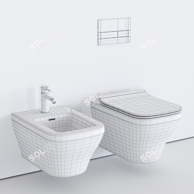 Noken Forma Wall-Hung Bathroom Set 3D model image 5