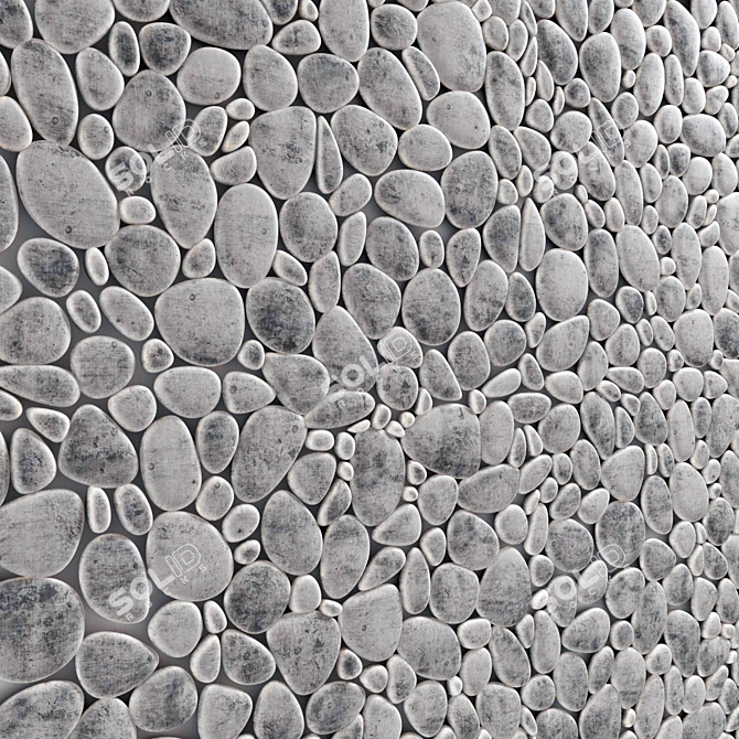 Smooth Pebble Decor: Versatile 3D Texture 3D model image 1