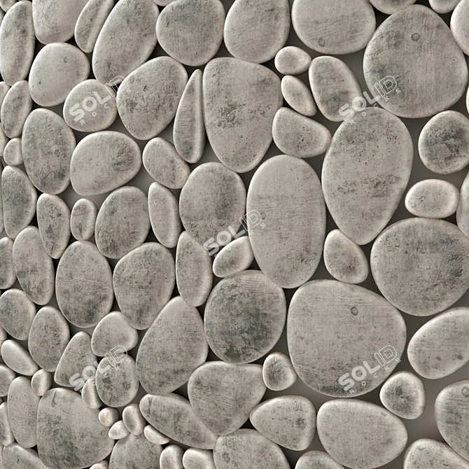 Smooth Pebble Decor: Versatile 3D Texture 3D model image 2