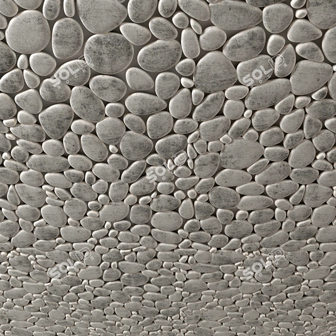 Smooth Pebble Decor: Versatile 3D Texture 3D model image 3