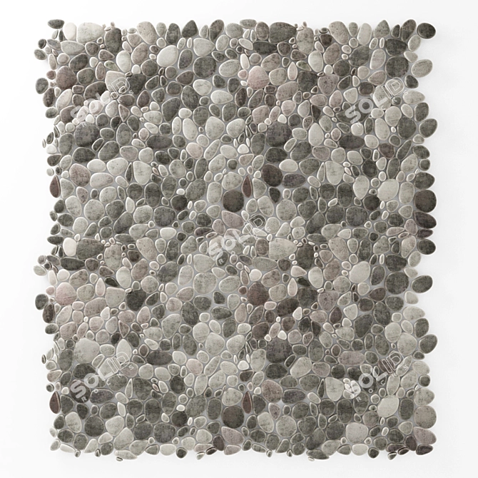 Smooth Pebble Decor: Versatile 3D Texture 3D model image 4