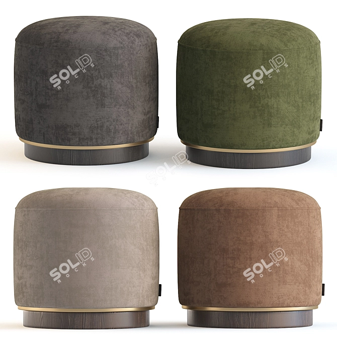 Elegant Eddy Pouf by Laskasas 3D model image 1
