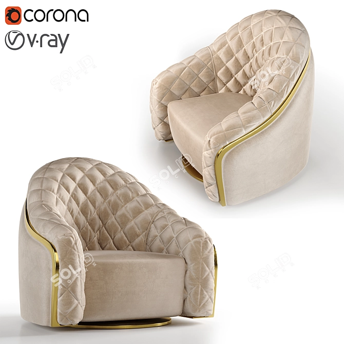 Elegant Cantori Portofino Armchair 3D model image 1