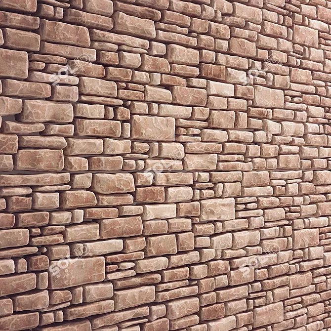 Decorative Brick Wall Tile 3D model image 1