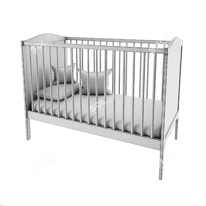 Title: IKEA Smogyora Baby Crib 3D model image 3