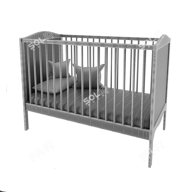 Title: IKEA Smogyora Baby Crib 3D model image 6