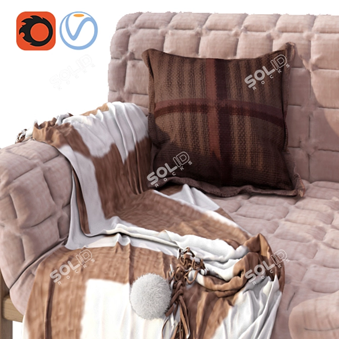 Modern Velvet Armchair 3D Model 3D model image 3