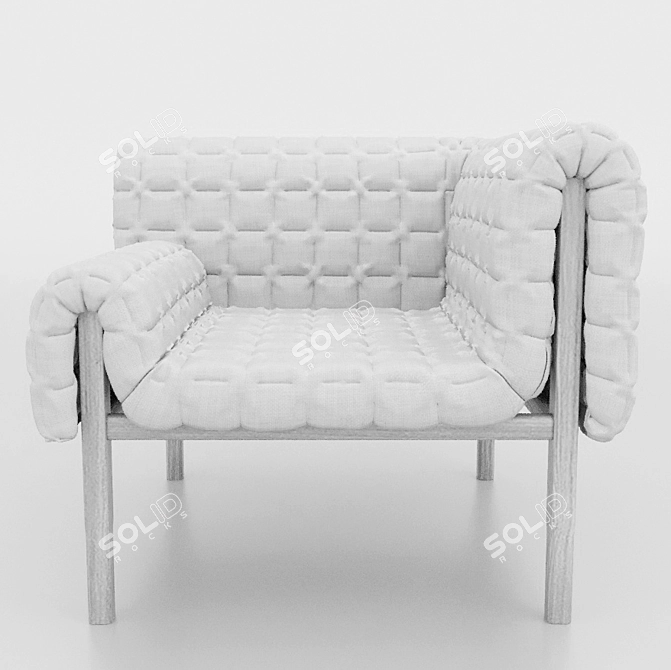 Modern Velvet Armchair 3D Model 3D model image 6