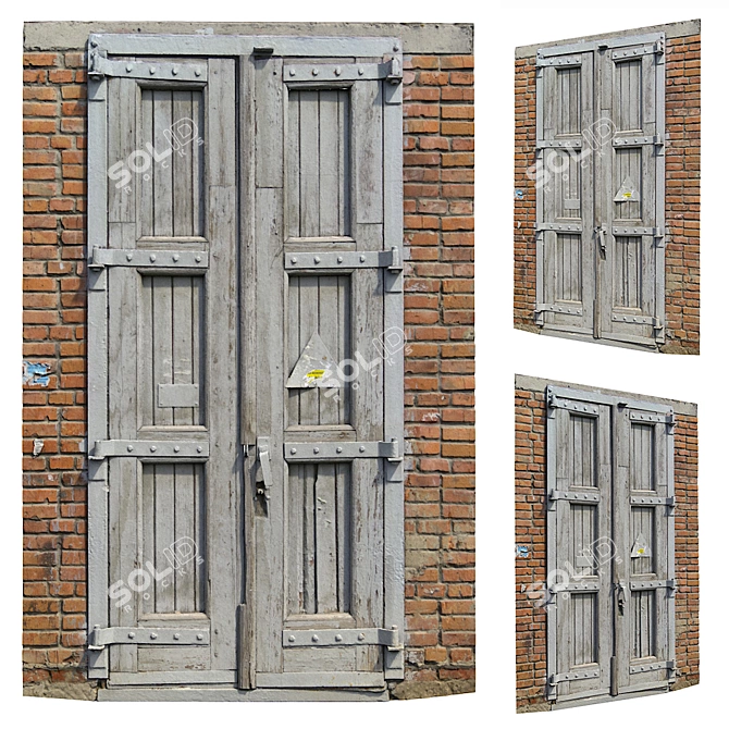 Vintage High Door 3D model image 1