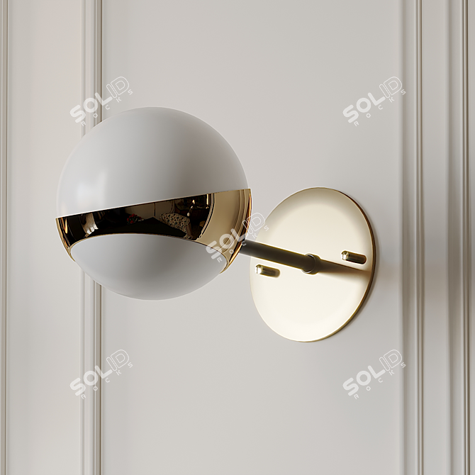 Italian Stilnovo Brass Sconces 3D model image 1